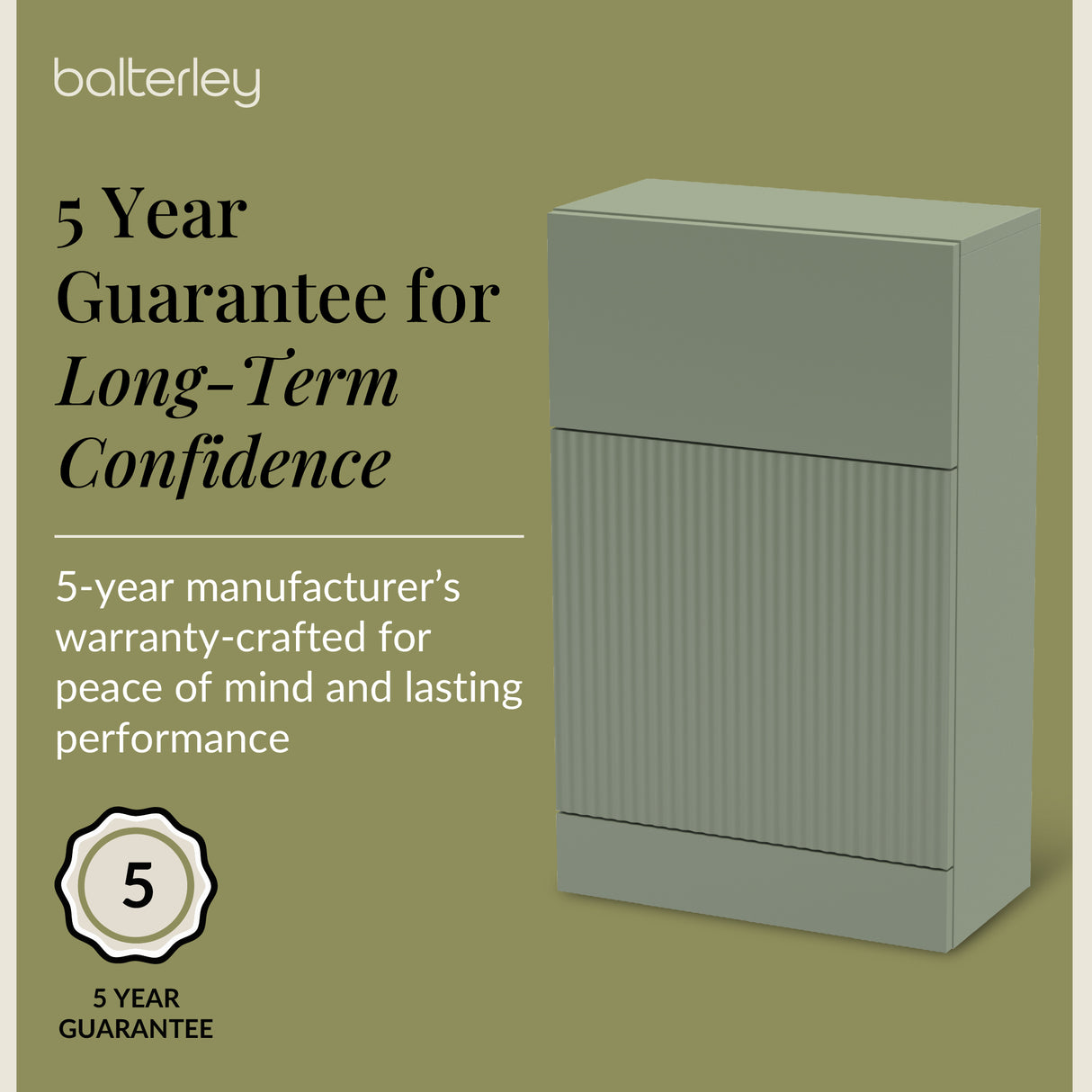 Fluted Front Floor Standing WC Unit, 500mm, Choice of Colour