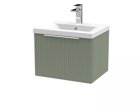 Tixall Fluted Front Wall Hung Vanity Basin Unit with Choice of Size, Colour and Handle Options