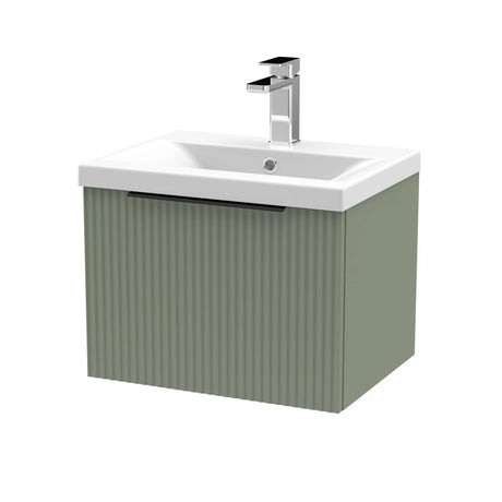 Tixall Fluted Front Wall Hung Vanity Basin Unit with Choice of Size, Colour and Handle Options