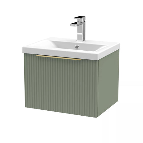 Tixall Fluted Front Wall Hung Vanity Basin Unit with Choice of Size, Colour and Handle Options