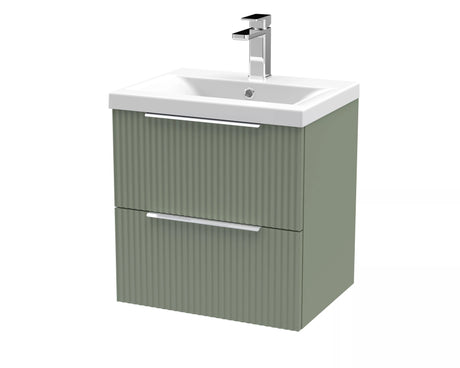 Tixall Fluted Front Wall Hung Vanity Basin Unit with Choice of Size, Colour and Handle Options