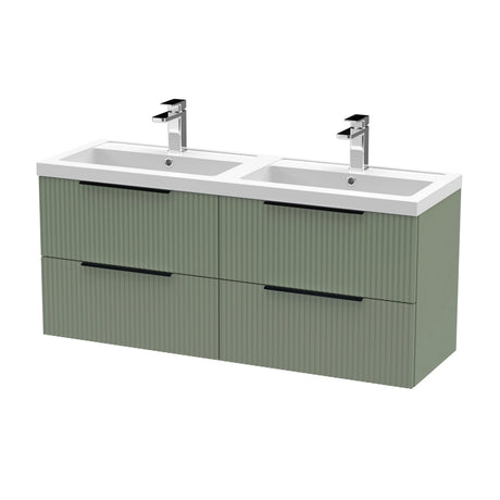 Tixall Fluted Front Wall Hung Vanity Basin Unit with Choice of Size, Colour and Handle Options