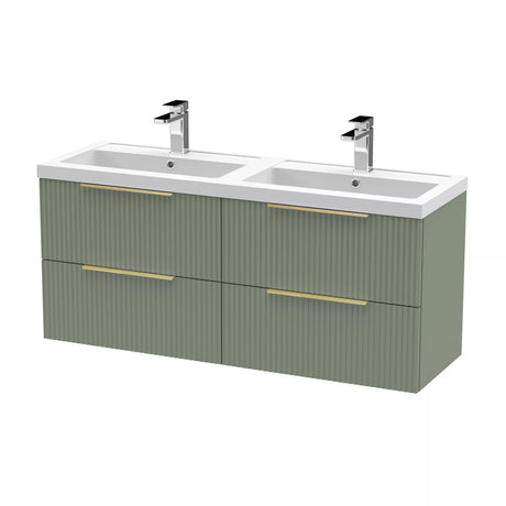 Tixall Fluted Front Wall Hung Vanity Basin Unit with Choice of Size, Colour and Handle Options