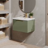 Fluted Front Wall Hung Vanity Basin Unit with Choice of Size, Colour and Handle Options
