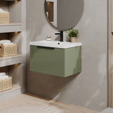 Fluted Front Wall Hung Vanity Basin Unit with Choice of Size, Colour and Handle Options