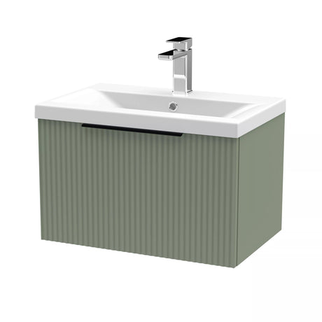 Tixall Fluted Front Wall Hung Vanity Basin Unit with Choice of Size, Colour and Handle Options
