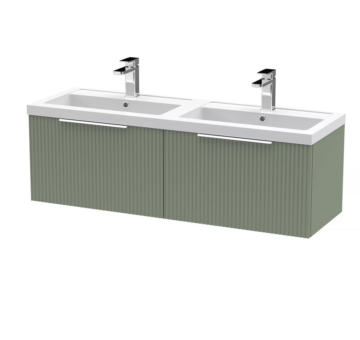Tixall Fluted Front Wall Hung Vanity Basin Unit with Choice of Size, Colour and Handle Options