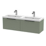 Tixall Fluted Front Wall Hung Vanity Basin Unit with Choice of Size, Colour and Handle Options