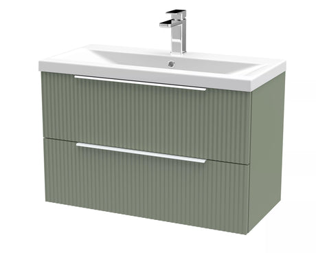 Tixall Fluted Front Wall Hung Vanity Basin Unit with Choice of Size, Colour and Handle Options