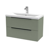 Tixall Fluted Front Wall Hung Vanity Basin Unit with Choice of Size, Colour and Handle Options