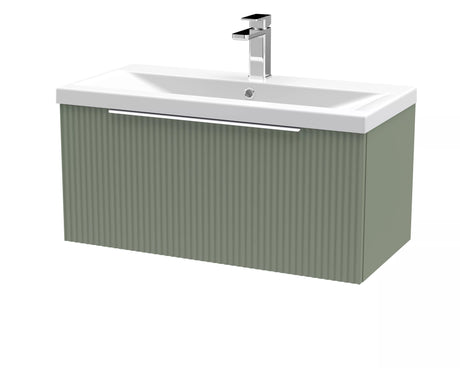Tixall Fluted Front Wall Hung Vanity Basin Unit with Choice of Size, Colour and Handle Options