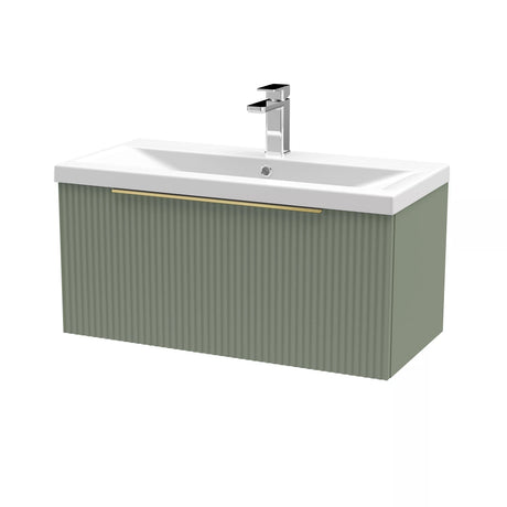 Tixall Fluted Front Wall Hung Vanity Basin Unit with Choice of Size, Colour and Handle Options