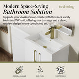 Bathroom Combination Vanity Unit with Basin & WC, Right Hand, 1100mm x 390mm - Choice of Colour and Handle Finish