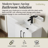 Bathroom Combination Vanity Unit with Basin & WC, Right Hand, 1100mm x 390mm - Choice of Colour and Handle Finish