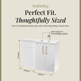 Bathroom Combination Vanity Unit with Basin & WC, Right Hand, 1100mm x 390mm - Choice of Colour and Handle Finish