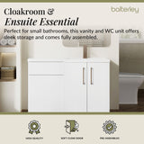Bathroom Combination Vanity Unit with Basin & WC, Right Hand, 1100mm x 390mm - Choice of Colour and Handle Finish