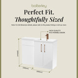 Bathroom Combination Vanity Unit with Basin & WC, Right Hand, 1100mm x 390mm - Choice of Colour and Handle Finish