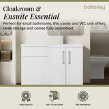 Bathroom Combination Vanity Unit with Basin & WC, Right Hand, 1100mm x 390mm - Choice of Colour and Handle Finish