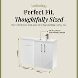 Bathroom Combination Vanity Unit with Basin & WC, Right Hand, 1100mm x 390mm - Choice of Colour and Handle Finish