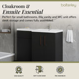 Bathroom Combination Vanity Unit with Basin & WC, Right Hand, 1100mm x 390mm - Choice of Colour and Handle Finish