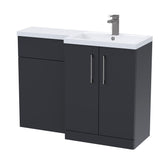 Bathroom Combination Vanity Unit with Basin & WC, Right Hand, 1100mm x 390mm - Choice of Colour and Handle Finish