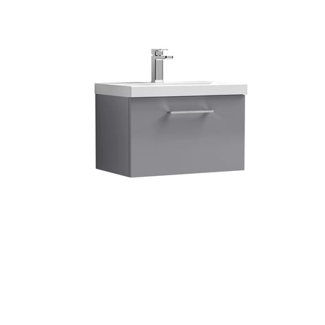 Bramshall Wall Hung 1 Drawer Vanity Unit with Mid-Edge Ceramic Basin - Choice of Colour, Handle Finish and Size