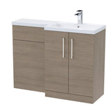 Bathroom Combination Vanity Unit with Basin & WC, Right Hand, 1100mm x 390mm - Choice of Colour and Handle Finish