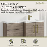 Bathroom Combination Vanity Unit with Basin & WC, Right Hand, 1100mm x 390mm - Choice of Colour and Handle Finish