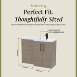 Bathroom Combination Vanity Unit with Basin & WC, Right Hand, 1100mm x 390mm - Choice of Colour and Handle Finish