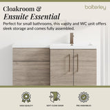 Bathroom Combination Vanity Unit with Basin & WC, Right Hand, 1100mm x 390mm - Choice of Colour and Handle Finish