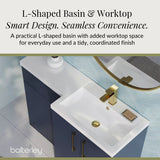 Bathroom Vanity Unit with Basin & WC, Right Hand, 1100mm x 390mm - Choice of Colour