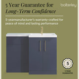 Bathroom Vanity Unit with Basin & WC, Right Hand, 1100mm x 390mm - Choice of Colour