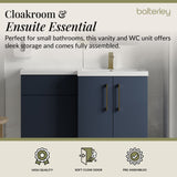 Bathroom Combination Vanity Unit with Basin & WC, Right Hand, 1100mm x 390mm - Choice of Colour and Handle Finish