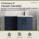 Bathroom Combination Vanity Unit with Basin & WC, Right Hand, 1100mm x 390mm - Choice of Colour and Handle Finish
