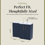 Bathroom Combination Vanity Unit with Basin & WC, Right Hand, 1100mm x 390mm - Choice of Colour and Handle Finish