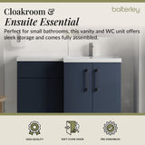 Bathroom Combination Vanity Unit with Basin & WC, Right Hand, 1100mm x 390mm - Choice of Colour and Handle Finish