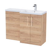 Bathroom Combination Vanity Unit with Basin & WC, Right Hand, 1100mm x 390mm - Choice of Colour and Handle Finish