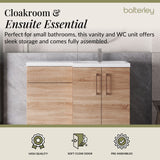 Bathroom Combination Vanity Unit with Basin & WC, Right Hand, 1100mm x 390mm - Choice of Colour and Handle Finish