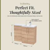 Bathroom Combination Vanity Unit with Basin & WC, Right Hand, 1100mm x 390mm - Choice of Colour and Handle Finish