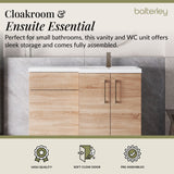 Bathroom Combination Vanity Unit with Basin & WC, Right Hand, 1100mm x 390mm - Choice of Colour and Handle Finish