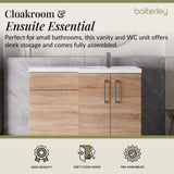 Bathroom Combination Vanity Unit with Basin & WC, Right Hand, 1100mm x 390mm - Choice of Colour and Handle Finish