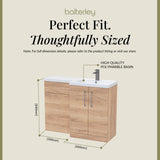 Bathroom Combination Vanity Unit with Basin & WC, Right Hand, 1100mm x 390mm - Choice of Colour and Handle Finish