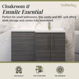 Bathroom Combination Vanity Unit with Basin & WC, Right Hand, 1100mm x 390mm - Choice of Colour and Handle Finish