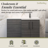 Bathroom Combination Vanity Unit with Basin & WC, Right Hand, 1100mm x 390mm - Choice of Colour and Handle Finish