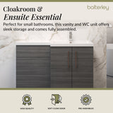 Bathroom Combination Vanity Unit with Basin & WC, Right Hand, 1100mm x 390mm - Choice of Colour and Handle Finish