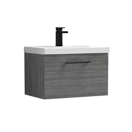 Bramshall Wall Hung 1 Drawer Vanity Unit with Mid-Edge Ceramic Basin - Choice of Colour, Handle Finish and Size