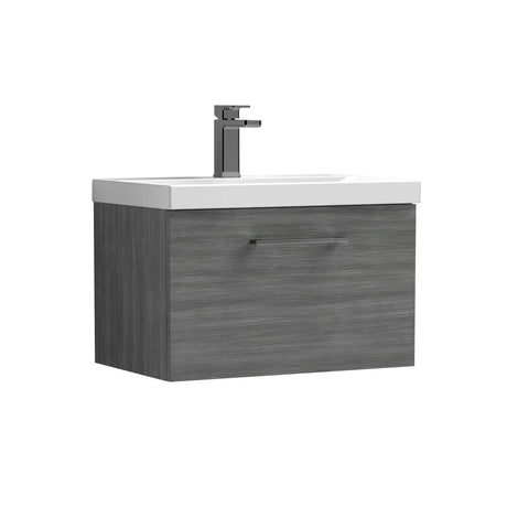Bramshall Wall Hung 1 Drawer Vanity Unit with Mid-Edge Ceramic Basin - Choice of Colour, Handle Finish and Size