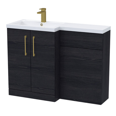 Bathroom Combination Vanity Unit with Basin & WC, Left Hand, 1100mm x 390mm - Choice of Colour and Handle Finish