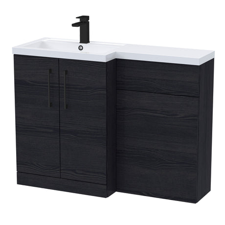 Bathroom Combination Vanity Unit with Basin & WC, Left Hand, 1100mm x 390mm - Choice of Colour and Handle Finish