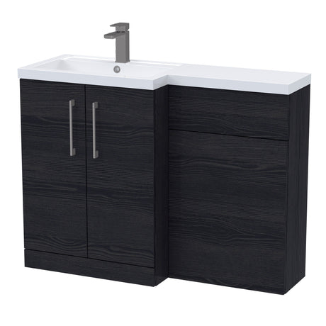Bathroom Combination Vanity Unit with Basin & WC, Left Hand, 1100mm x 390mm - Choice of Colour and Handle Finish